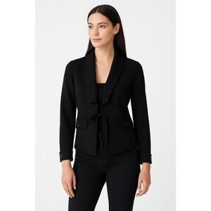 WHBM Black Shawl Collar Buttoned Cuffs OpenFront Cardigan Jacket‎ XS